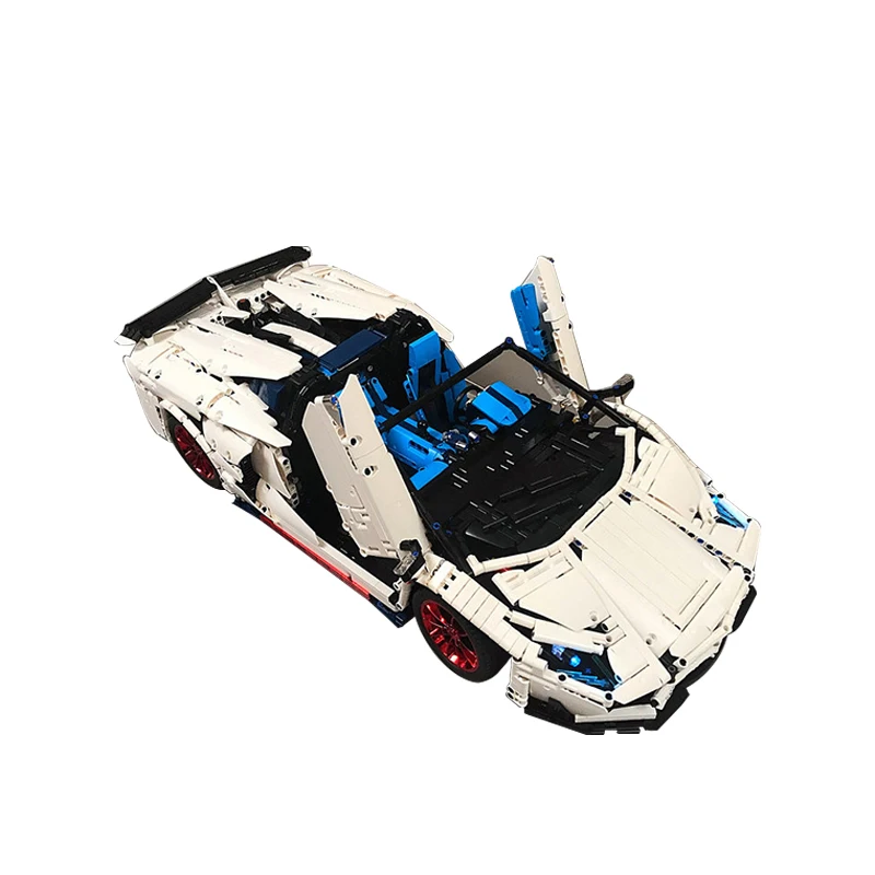 BuildMOC Veneno Lamborghinis Aventador SVJ Roadster функция автомобиля строительные блоки кирпичи дети техника игрушки 20091 MOC 17698 - Цвет: C235 With Motor