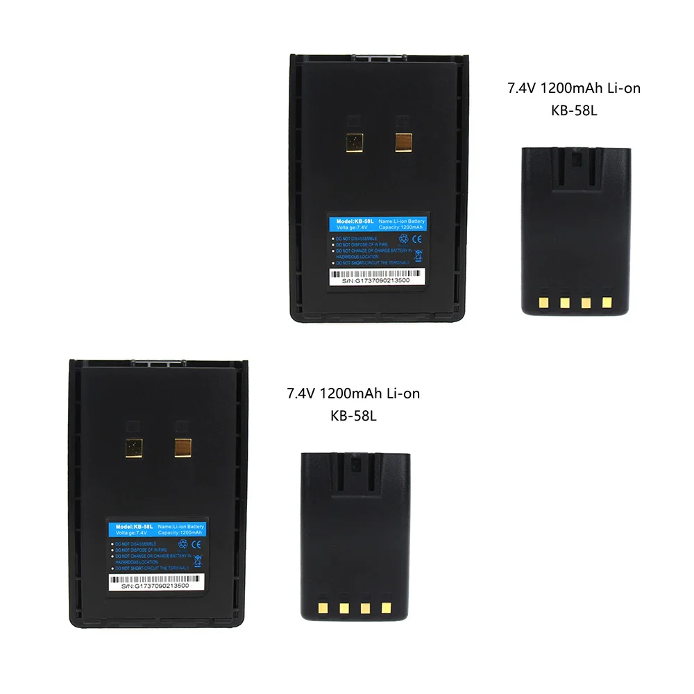2X двух-аккумулятор для системы радиосвязи для Kirisun KB-42A KB-58A KB58B KB58L KL-KB58B литий-полимерный аккумулятор 7,40 V 1200 мА/ч, PT558 PT668 PT558S PT-558 - Цвет: Black