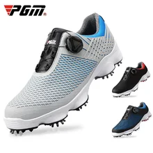 PGM дышащая Спортивная обувь для гольфа мужские водонепроницаемые тренировочные кроссовки противоскользящие шип на обувь Интеллектуальный вращающийся дизайн шнурков
