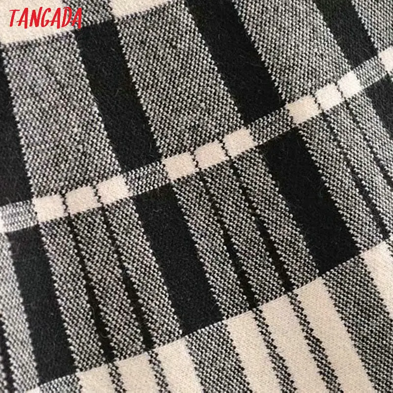 Tangada, женская трикотажная юбка миди в стиле ретро, тянущаяся Талия, женские повседневные юбки, уличные шикарные трапециевидные юбки 3A04