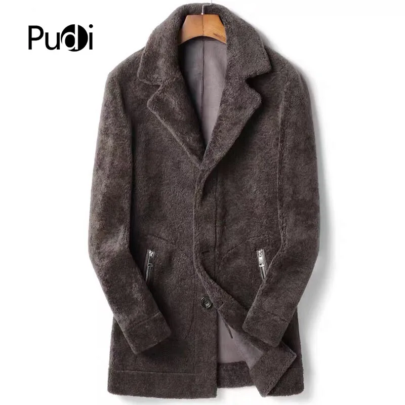 PUDI MT8118 мужские новые модные шерстяные меховые куртки модная повседневная верхняя одежда из искусственной кожи на осень и зиму