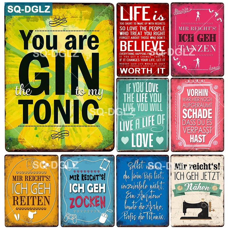 [SQ DGLZ] You Are GIN Metal Sign Vintage металлическая табличка Decor для паба бара Настенный декор