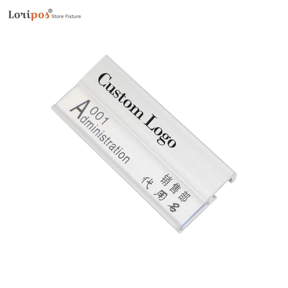 70x25mm Logo Customized Metal Name Id Badge Holder Reusable Paper Replacement Pin Magnet Tag For Manager Staff