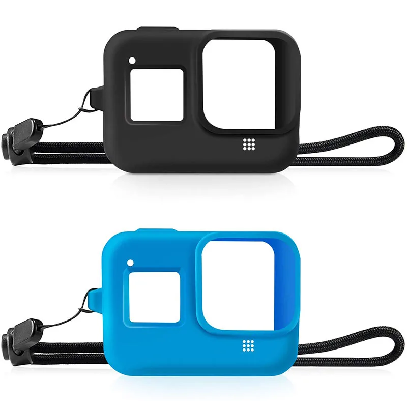 Силиконовый чехол для Gopro Hero 8, черный защитный чехол с ремешком, браслет для Gopro 8, набор аксессуаров для экшн-камеры
