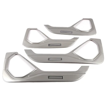 

Stainless Steel Interior Door Kick Plate Door Armrest Box Anti Kick Pad Trim for 2020 Ford Explorer Car Accessories