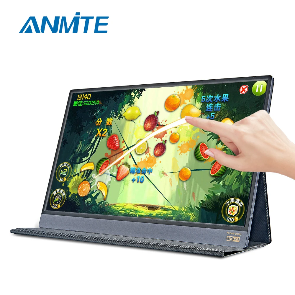 Anmite 15,6 дюймов ips FHD компьютерный USB-C Портативный сенсорный монитор PC TYPE-C HDMI PS4 Xbo x360 1080P светодиодный дисплей для Raspberry Pi