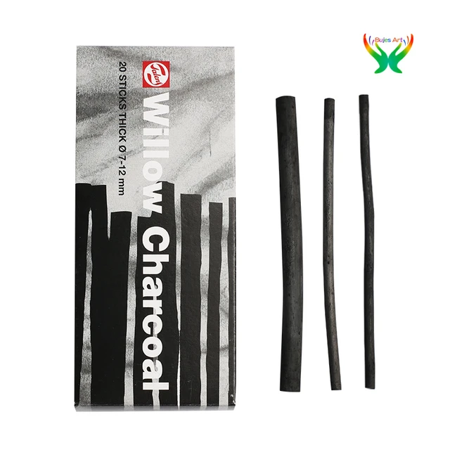  Willow Charcoal Sticks for Drawing - Set of 20 Sticks