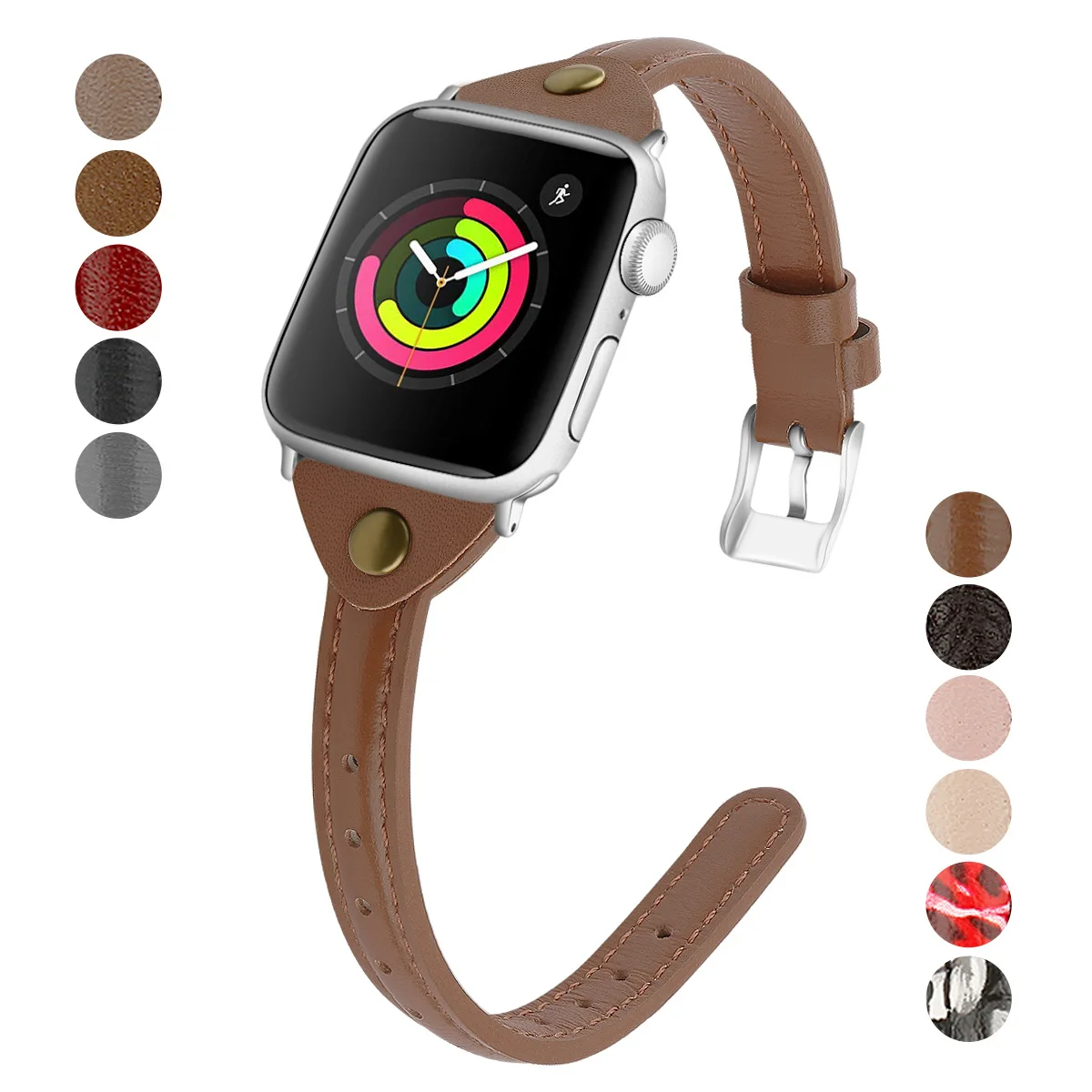 Apple Watch 5 Кожаный ремешок 44 мм 40 мм iWatch ремешок 38 мм 42 мм кожаный одинарный браслет для путешествий Apple Watch 5 4 3 2 1 ремешок