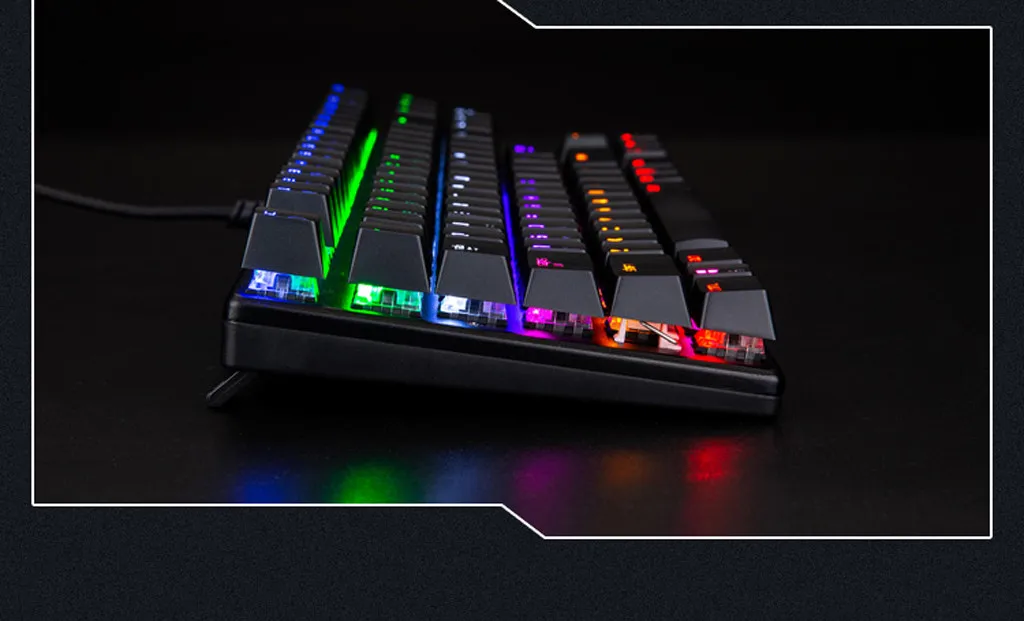 Teclado mecanico 87-Key Механическая клавиатура 10 видов подсветки поддержка пользовательских полноклавишных No Conf zuoya mehanichekaya
