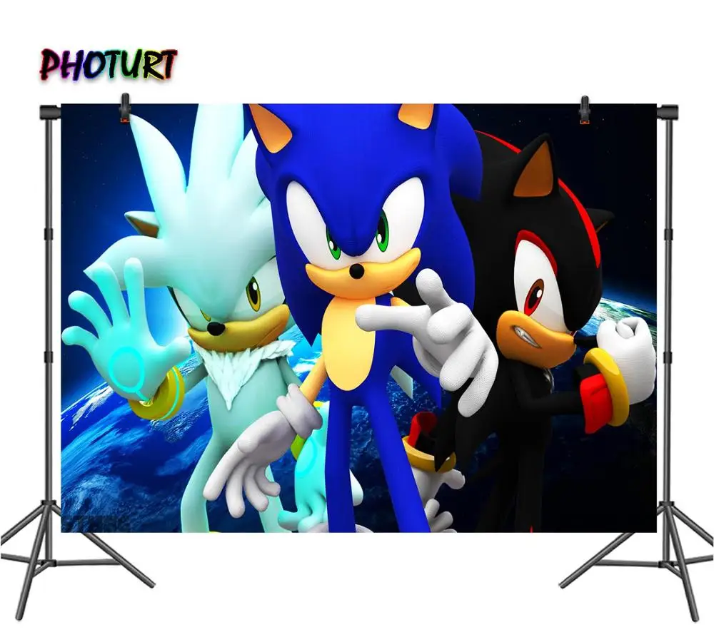 PHOTURT Sonic Club фотофоны Baby Shower вечеринка для мальчика день рождение задний план