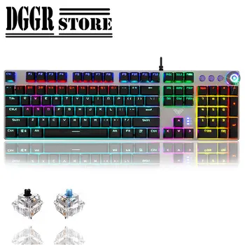 

DGGR Gaming Mechanical Keyboard Blue/Black Switch 104key Anti-ghosting RGB/ Mix Backlit LED USB For Gamer PC Laptop