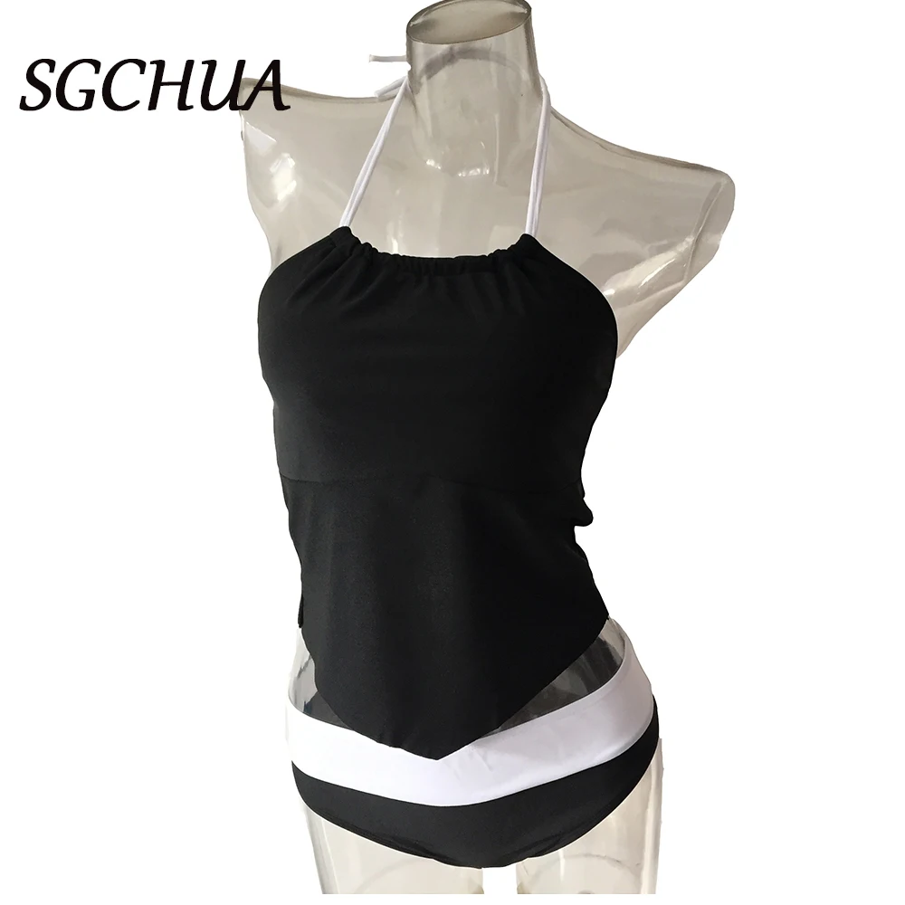 

2022 New Bellyband Swimsuit Solid Ruched Two Piece Bikini Set High Waist Spclling Beachwear Bathing Suit Plus Size Halter Monkin