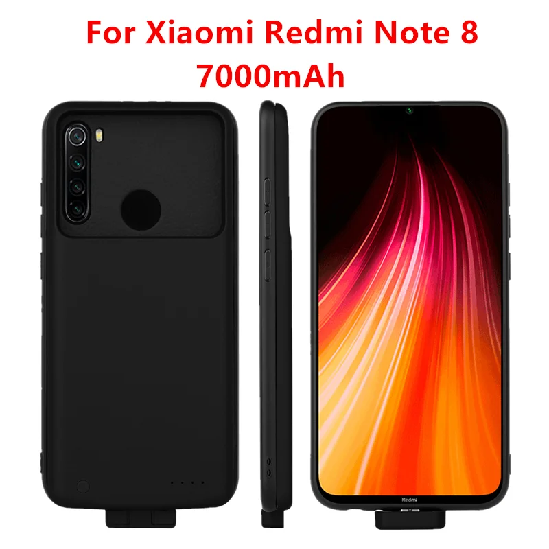 Black For Note 8 Чехлы для телефонов Xiaomi Redmi Note 8, зарядное устройство, чехол для Xiaomi Redmi Note 8 Pro, внешний блок питания, чехол-аккумулятор - Цвет: Black For Note 8