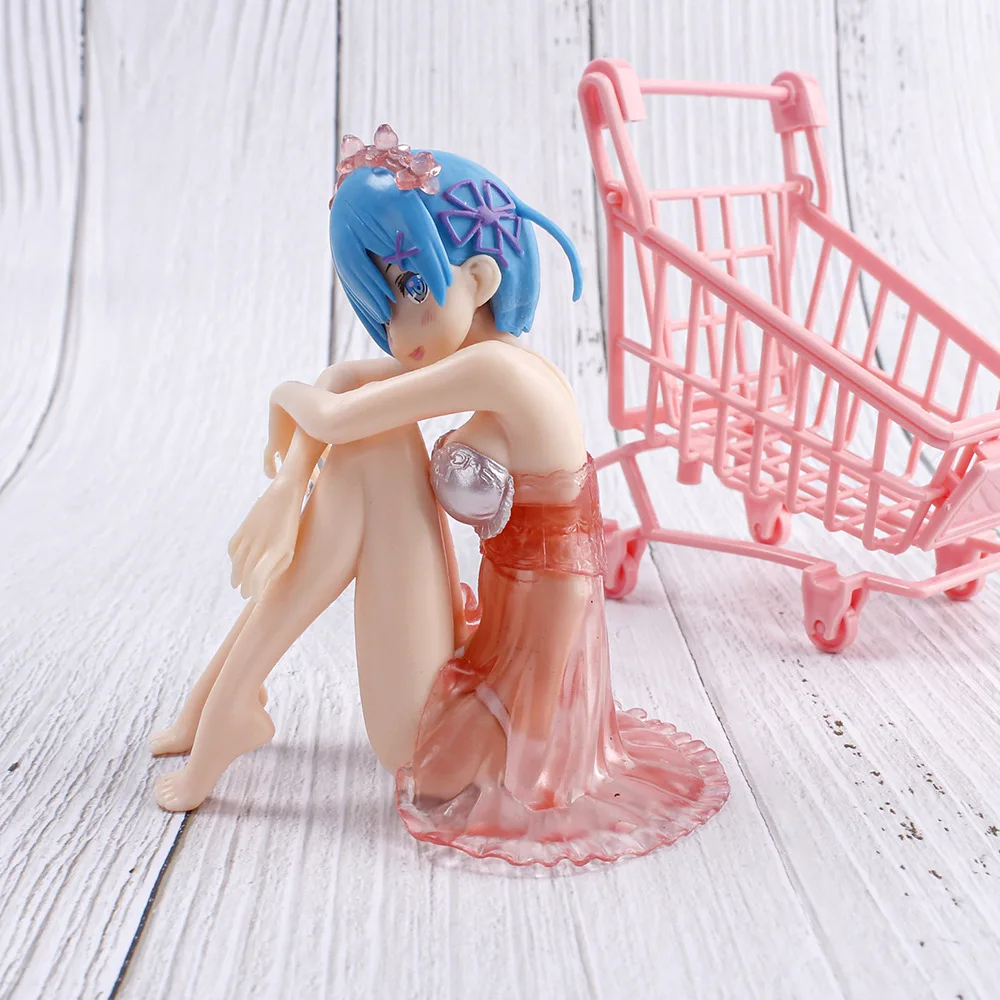 Japanese Anime 15cm Rem Re:Life In A Different World From Zero kawaii girl Pajamas Figure Rem Chair PVC Collection Model Toys