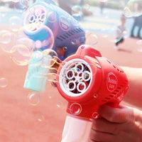 Automatic Bubble Blower Toy Electric Bubble Machine Flashing Light Music Soap water Bubbles Maker Gun for Child Kid Outdoor Toys 2
