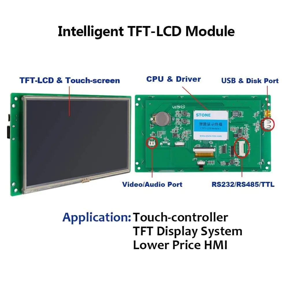 4,3 дюймовый HMI TFT ЖК-дисплей сенсорный экран модуль ПОДДЕРЖКА Arduino/PIC/ARM/любой микроконтроллер