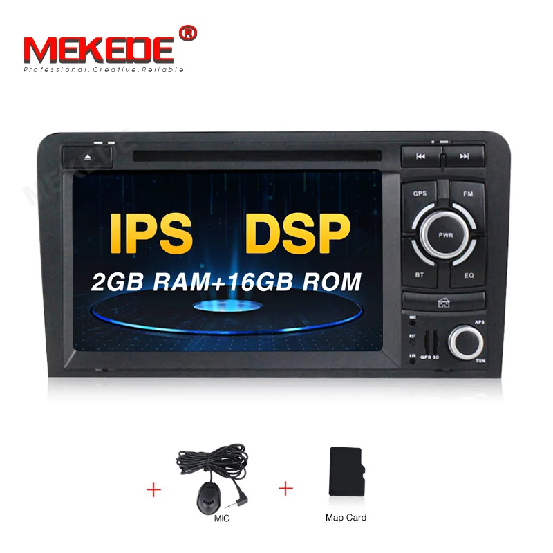 MEKEDE Восьмиядерный 4 64G ips DSP автомобильный 2 DIN dvd-радио GPS плеер для Audi A3 S3 2003-2013 авто мультимедиа экран навигации - Цвет: 16G CAR DVD