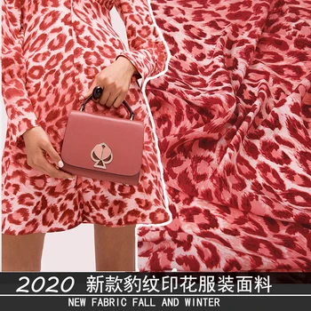 

100x145cm Fashion Week Leopard Print Polyester Fabric For Wonan Summer Dress Blouse DIY Clothe fabric Sewing