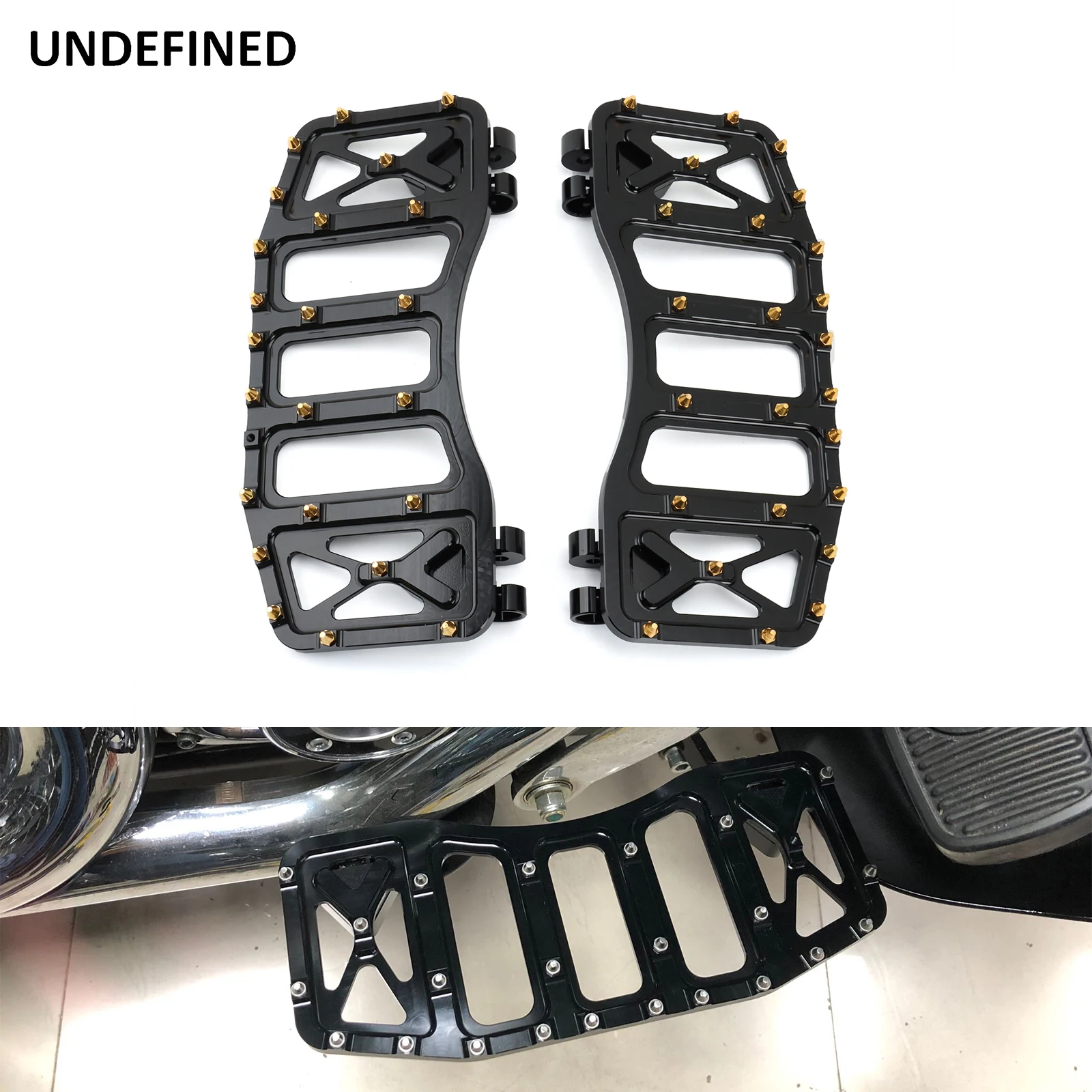 

ЧПУ ножные колышки, передние напольные панели, растягивающиеся широкие подставки, ножные педали для Harley Touring Road Glide Softail FLST Dyna FLD