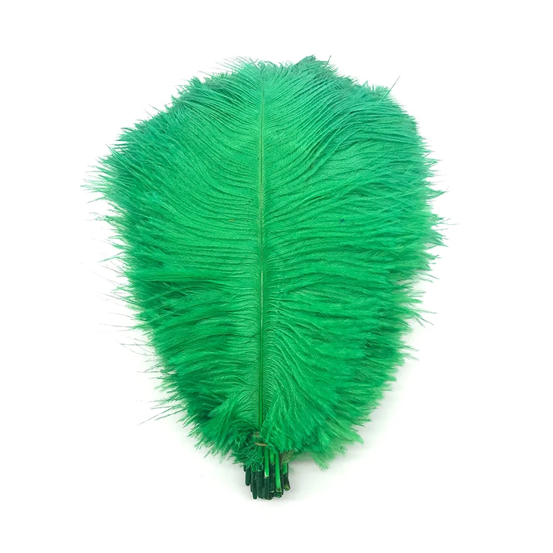 Красивые 10 шт белые "толстые стебли" мужские страусиные перья 40-45 см/16-18 дюймов свадебные, на день рождения, рождественские украшения - Цвет: Зеленый