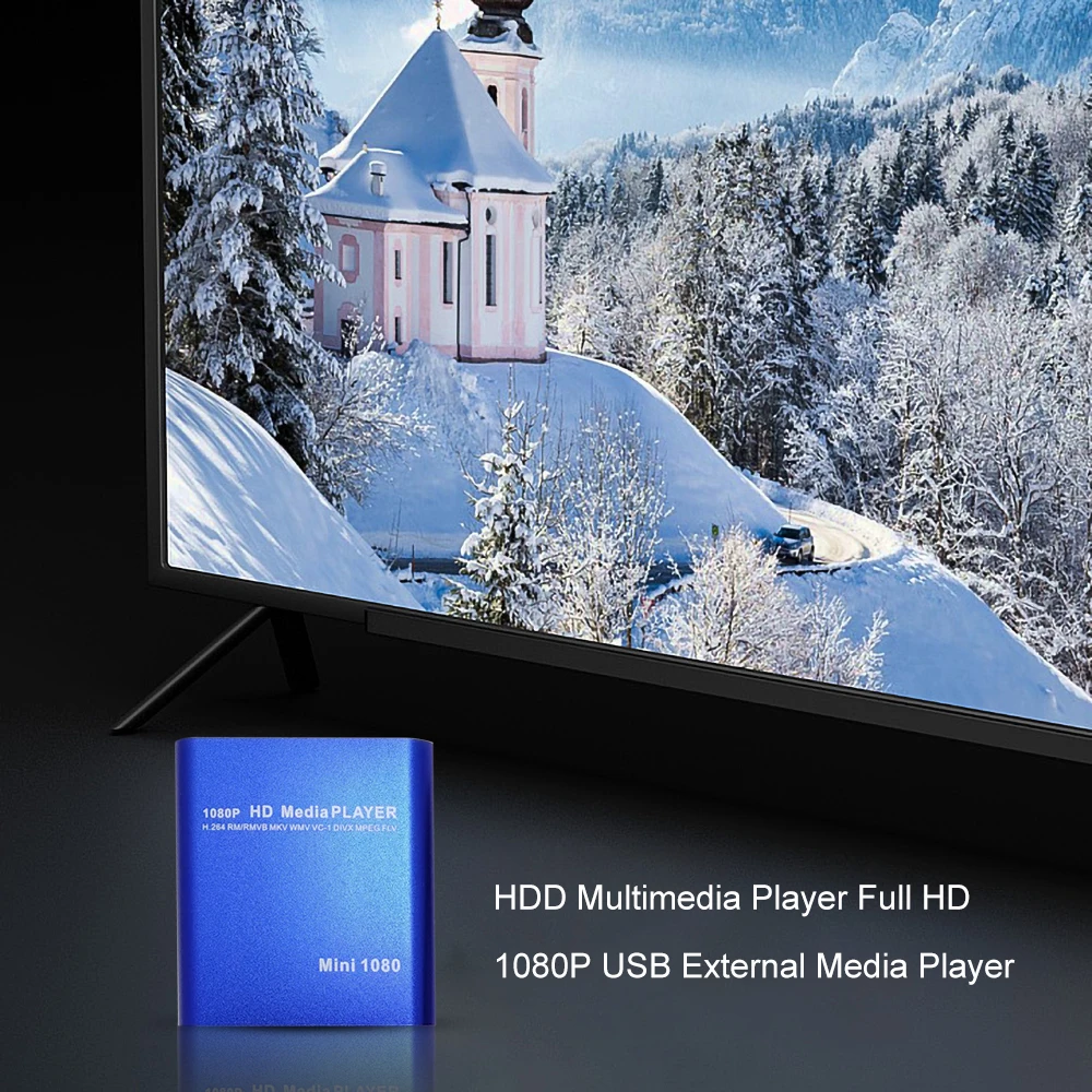 HDD Ƽ̵ ÷̾ Ǯ HD 1080P USB ܺ ̵ ÷̾, HDMI ȣȯ SD ̵ TV ڽ  MKV H.264 RMVB WMV HDD