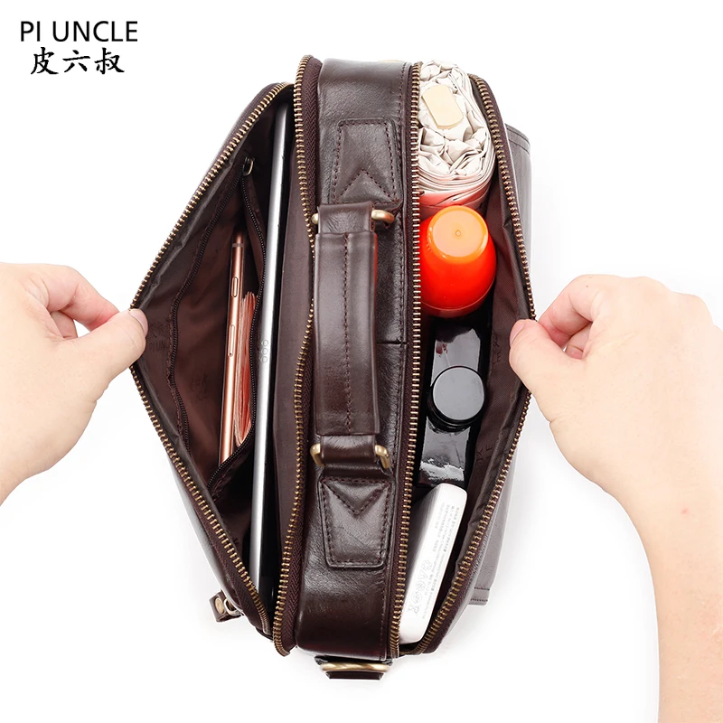 Качественная мужская многофункциональная модная сумка мессенджер из воловьей