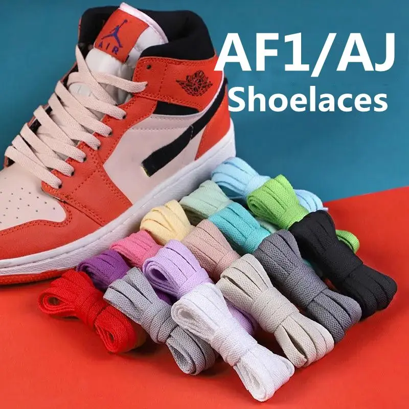 2022 Neue AF1/AJ Schnürsenkel für Sneaker, klassische flache Schnürsenkel, weiße und schwarze Canvas-Schnürsenkel, Nik Air Force Seil-Sportschnürsenkel