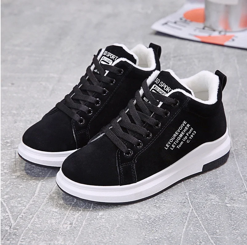 Cotton shoes women 2020 new winter plus velvet all-match student thick-soled thickened warm snow women's cotton boots