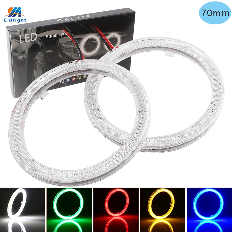 YM E Bright 2 шт. COB светодиодсветодиодный глаза ангела 70 мм 60 SMD 12 В Авто гало кольцо для