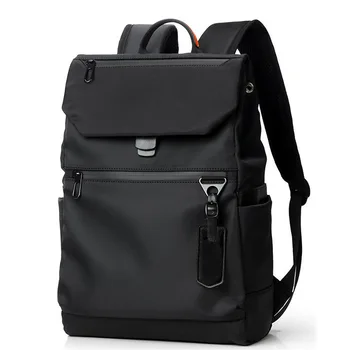 

Classical Black color fashion men pu leather travel backpack outdoor Vintage School Bag for male 200820-66