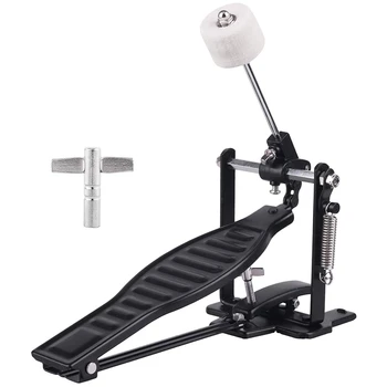 

HOT-Drums Pedal Black Aluminum Alloy Children Rack Drums Pedal Set with Drum Beater Stick & Drum Key