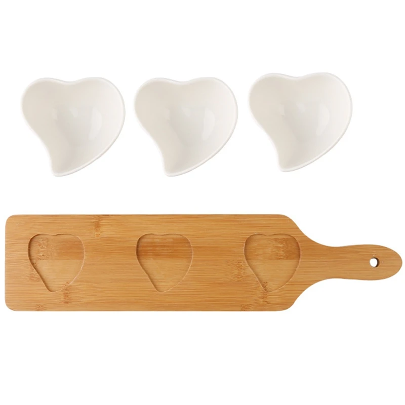 

Fruit Platter Creative Ceramic Plate Snacks Nut Tray Ecological Natural Bamboo Tray Dessert Plate