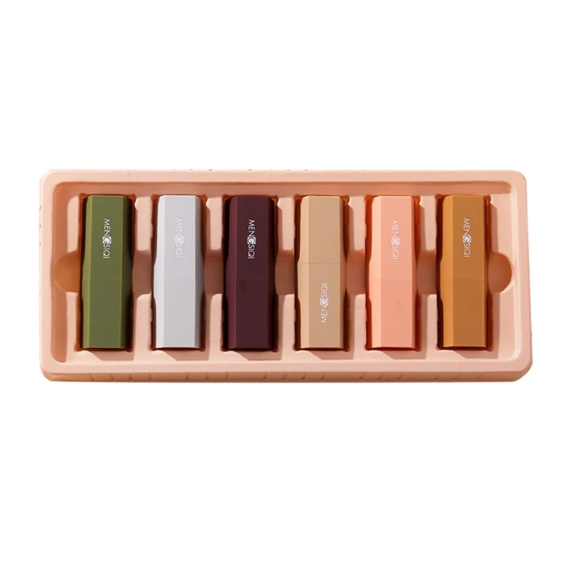 6pcs Mousse Velvet Lipstick Kit Pigments Lip Makeup Long-lasting Waterproof Non-stick Cup Matte Lipstick Set Cosmetic Beauty - Цвет: 6pcs