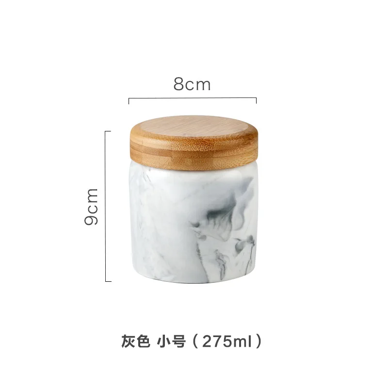 Мраморные керамические банки для хранения с крышкой для еды кофе специй банка для хранения чая чашка для воды с крышкой кухонный инструмент 400 мл - Цвет: Grey S