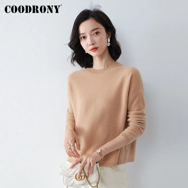 COODRONY Brand New Off Shoulder Sleeve Soft Wool Female Jumpers 2020 Autumn Winter Pure Color Slim Pullover Sweaters Women W1173