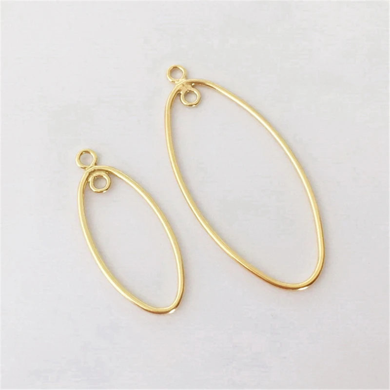 20MM/30MM 14K Gold Filled Oval Charm With Ring Gold Pendant for Jewelry Making DIY Necklace Earring Jewelry Findings Accessories