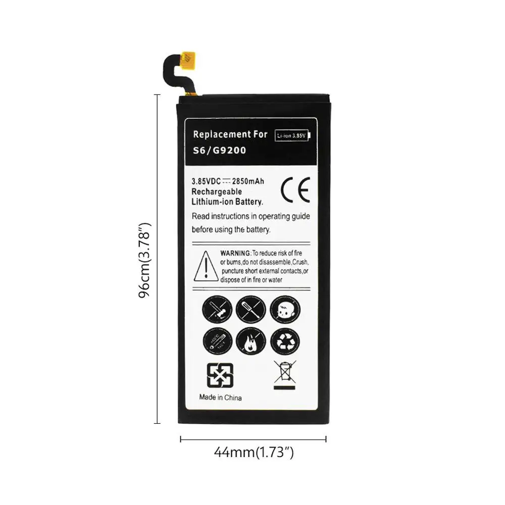 Универсальный 3,85 V 2850 мА/ч, Батарея для samsung Galaxy S6 G9200 G920F G920I G925S G9209 G920A G920I SM-G9200 G920T