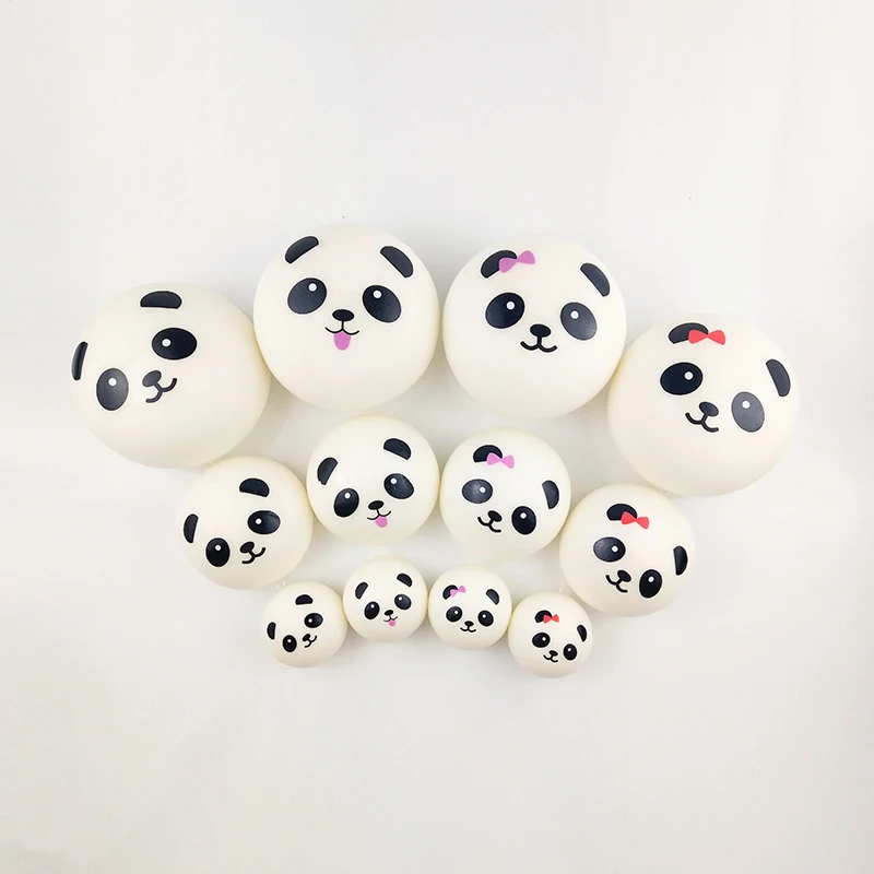 Новинка, игрушки для снятия стресса, 4 см, 7 см, 10 см, мягкие игрушки с изображением лица панды, из полиуретановой пены, замедляющие рост, игрушки для снятия стресса, брелок для ключей