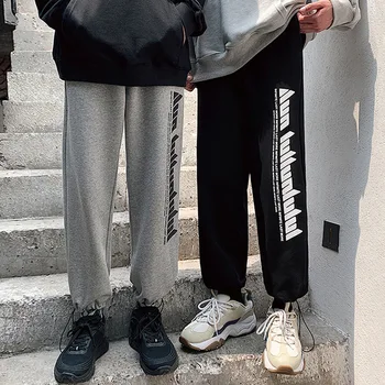 

Men Black Straight 2020 Japan Style Harem Pants Mens Loose Collage Pants Mens Streetwear Trousers Fashions Bottoms