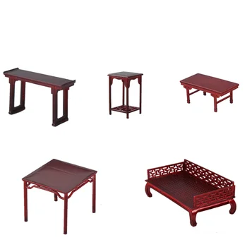 

Lychee Chinese Style Desk Shelf Miniatures Antique Furniture Model Doll House Decoration Sand Table Accessories