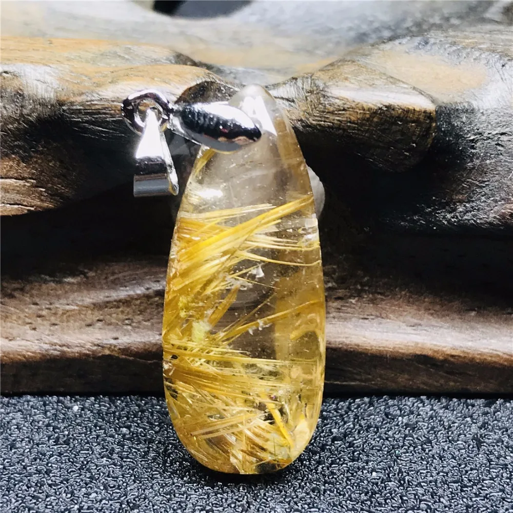 Gold Rutilated Pendant (108)