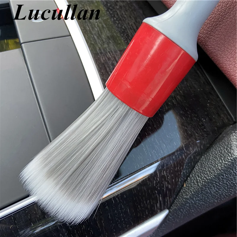 Lucullan 슈퍼 소프트 합성 강모 디테일링 브러쉬 세트 바퀴, 타이어, 엔진 베이, 가죽 시트, 도어 패널용 PP 핸들
