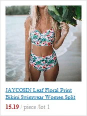 JAYCOSIN women swimwear Simple Leaf Print Bikini Beach Bathing Sports Sexy Thin Tube Top Fashion Bikini Swimsuit Hot Sale White