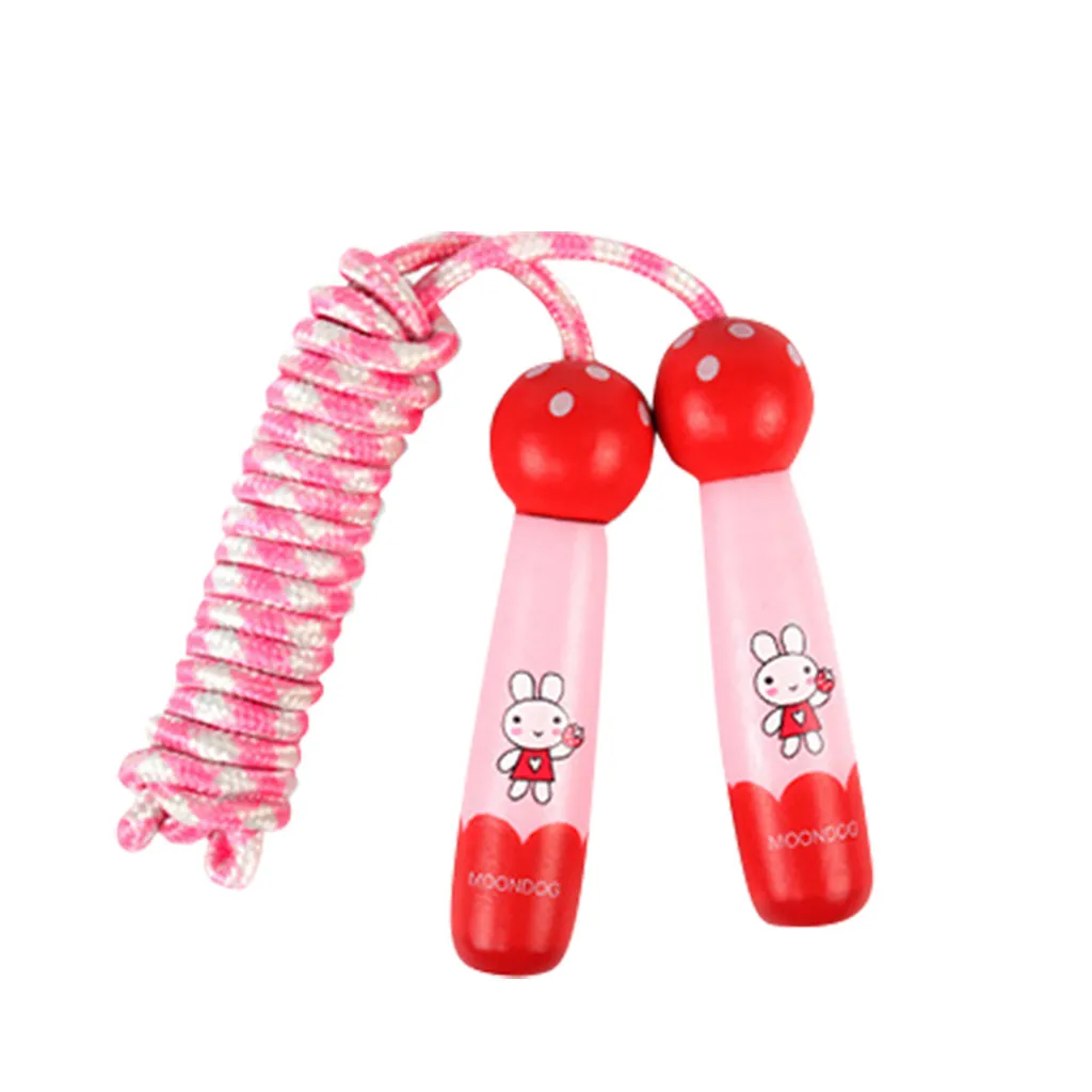 Outdoor&Sport Wooden Cartoon Handle Exercise Fancy Fitness Workout Adjustable Rope Skipping Sports Exercise Cardio Equipment 47