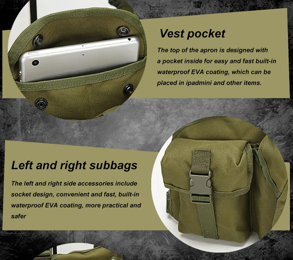 Outdoor Multi-function Military Vest Waterproof Hunting Jacket Vest Military Vest Bag Quick Release Buckle Camouflage Tactics