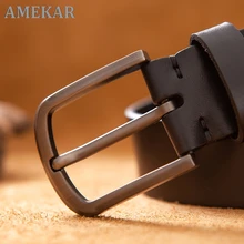 

Brand 100% genuine leather men's pin buckle luxury men's belt men's leather belt business necessary belt