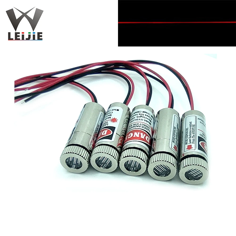 5pcs Line 30°/ 60°/ 90°/ 110° 650nm 5mW 12x35mm 1235 3-5V Adjustable Focusable Red Laser Module Industrial 12mm LED LD Module