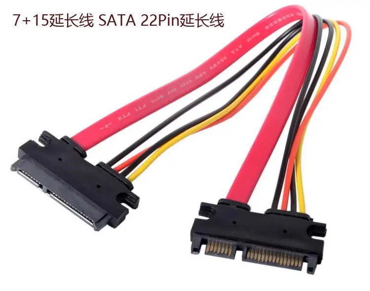 SATA 22 Pin штекер гнездо расширение Sata кабель 3 III 6 ГБ/сек. 7 + 15 Data HDD Power|Компьютерные