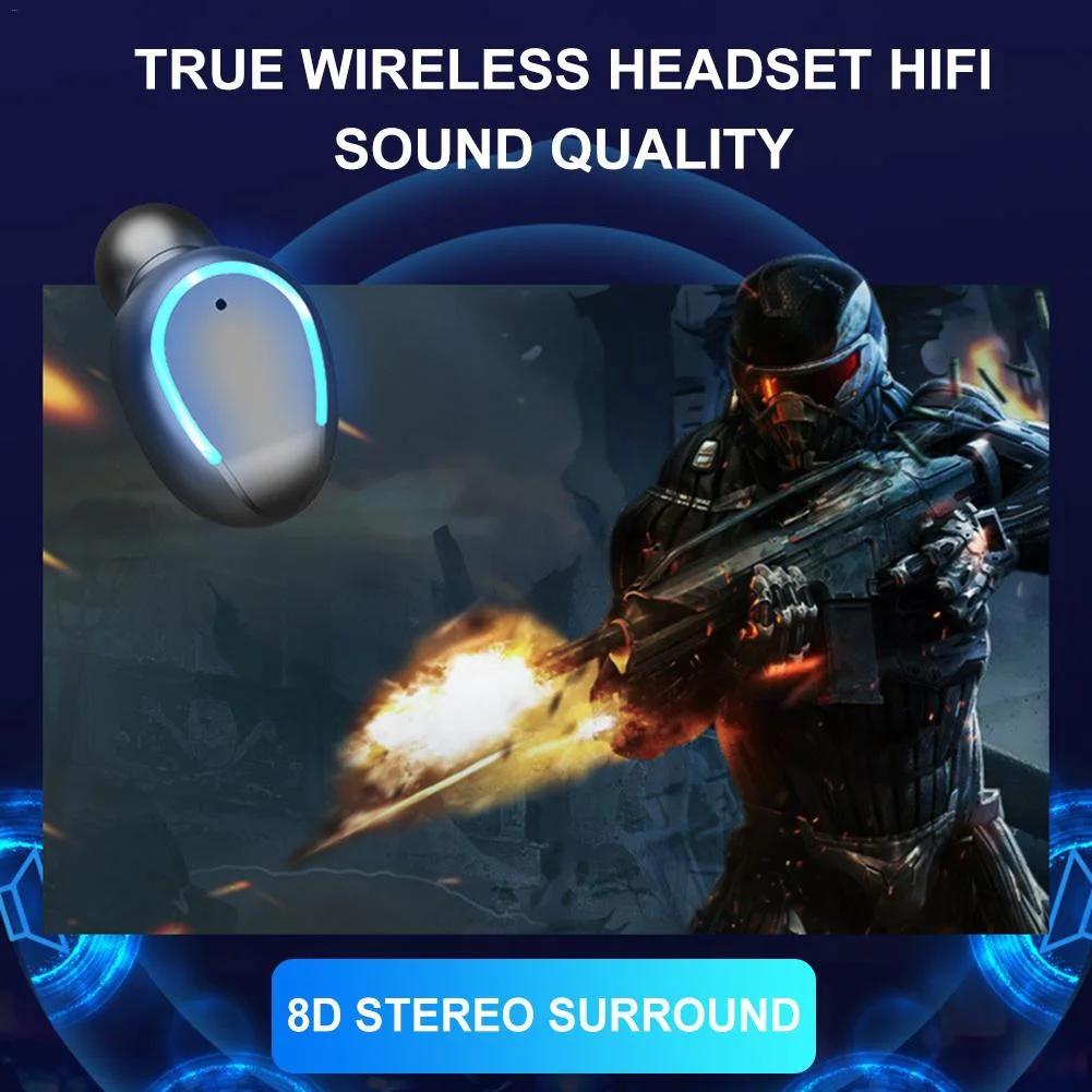 Portable ABS F9 Wireless Bluetooth 5 0 Earpiece Touch Control In Ear Earphone LED Display With Charge Box