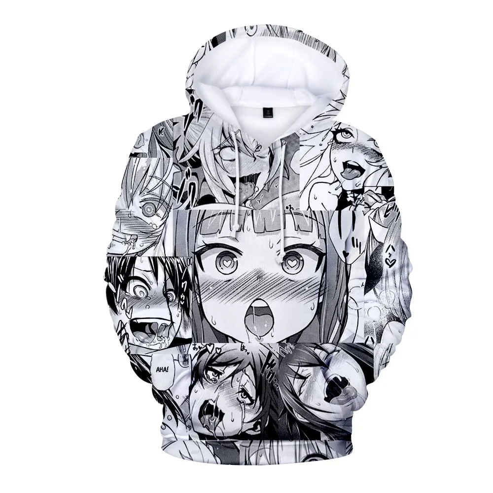 3D толстовки для мужчин и женщин Harajuku Ahegao Толстовка Kawaii пуловер с круглым вырезом